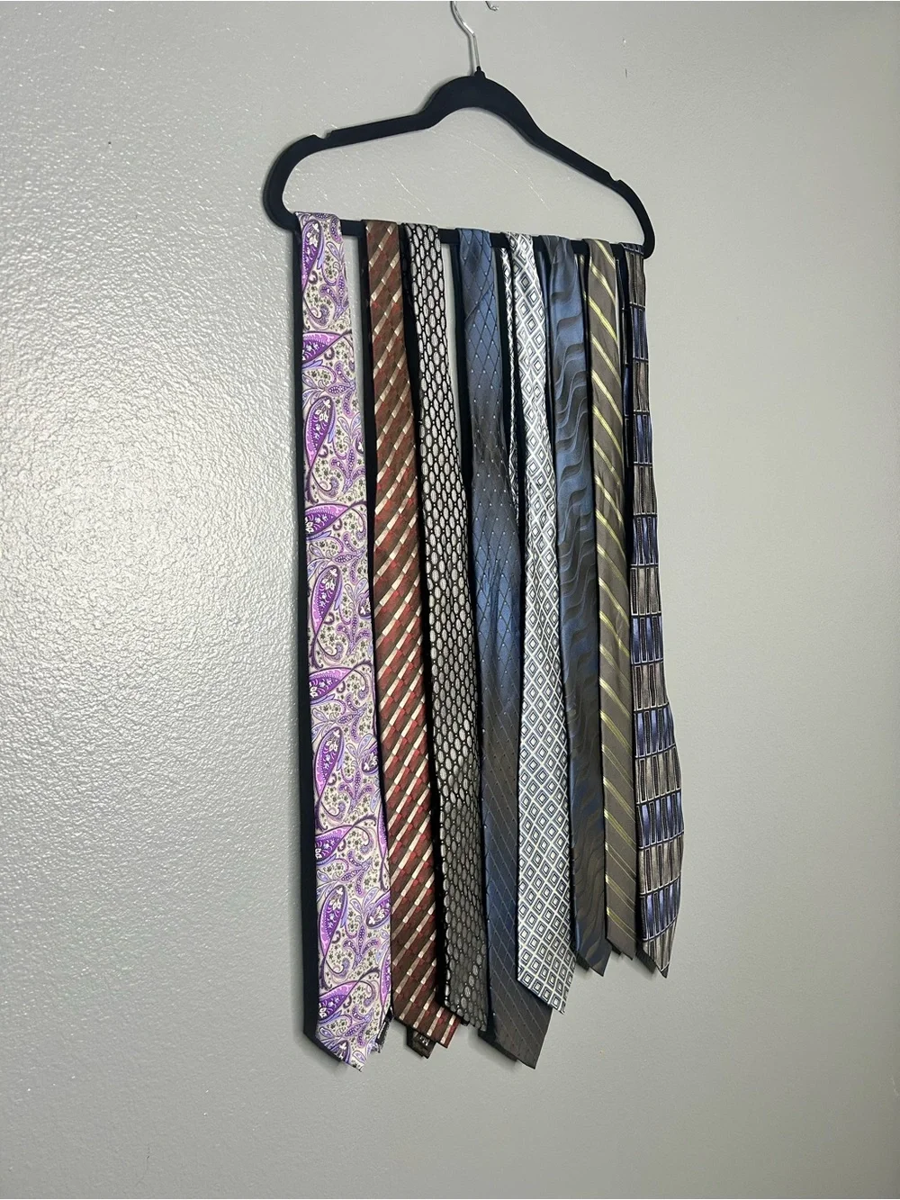 David Taylor and more Men's Tie Lot - Purple, Brown, Blue, Gray, Black